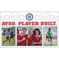 Image of AYSO Player Built Banner - White background #1