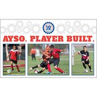 Image of AYSO Player Built Banner - White background #2