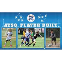 Image of AYSO Player Built Banner - Blue background #2